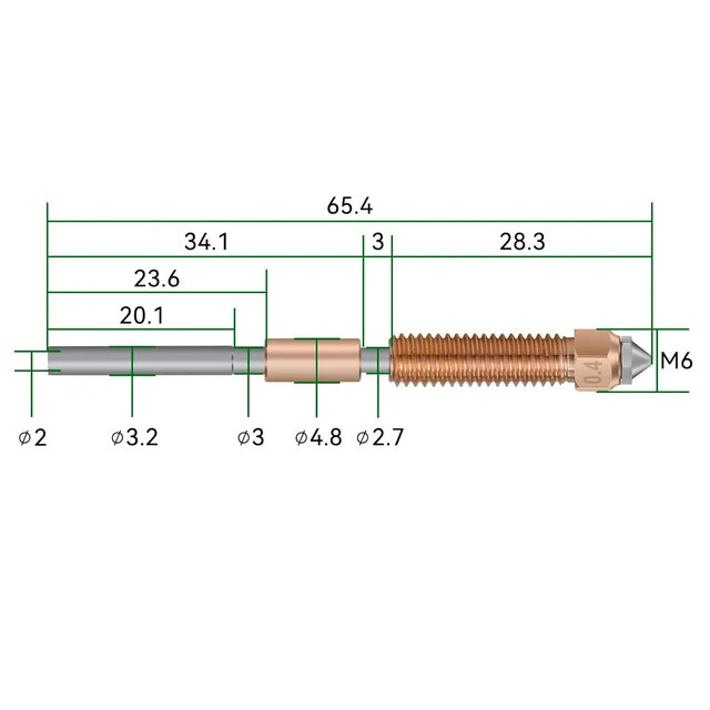 Alt view image 3 of 5 - K1C Nozzle Kit 5PCS 0.2 0.4 0.6 0.8 1.0mm Quick-Swap Tri-Metal Hardened Steel High Temp for K1 Max Ender 3 V3