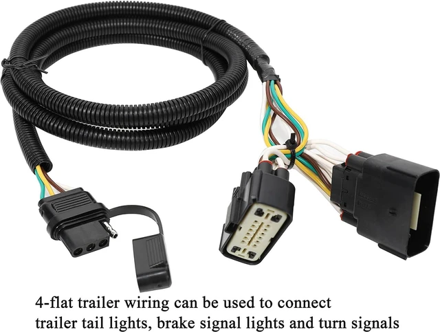 Alt view image 5 of 7 - Custom 4 Way Trailer Wiring Harness for 2011-2019 Ford Explorer, Pure Copper Plug and Play Trailer Light Wiring for Explorer