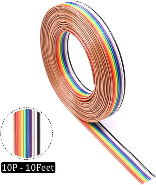 Alt view image 3 of 7 - Professional IDC Crimp Tool with 48Pcs 2.54mm Pitch Dual Rows IDC Sockets 10 16 20 26 Pin Female Header+ Wire Rainbow Color Flat Ribbon IDC Wire Cable