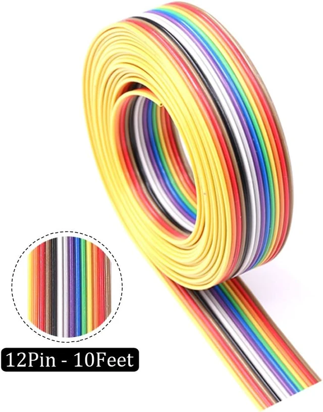 Alt view image 4 of 7 - Professional IDC Crimp Tool with 48Pcs 2.54mm Pitch Dual Rows IDC Sockets 10 16 20 26 Pin Female Header+ Wire Rainbow Color Flat Ribbon IDC Wire Cable