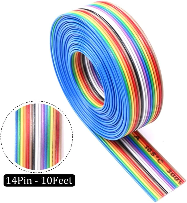 Alt view image 5 of 7 - Professional IDC Crimp Tool with 48Pcs 2.54mm Pitch Dual Rows IDC Sockets 10 16 20 26 Pin Female Header+ Wire Rainbow Color Flat Ribbon IDC Wire Cable