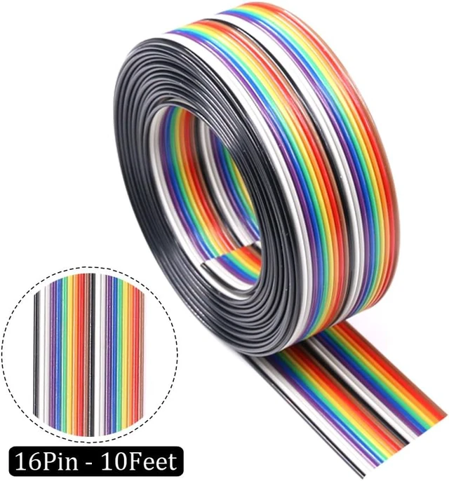 Alt view image 6 of 7 - Professional IDC Crimp Tool with 48Pcs 2.54mm Pitch Dual Rows IDC Sockets 10 16 20 26 Pin Female Header+ Wire Rainbow Color Flat Ribbon IDC Wire Cable