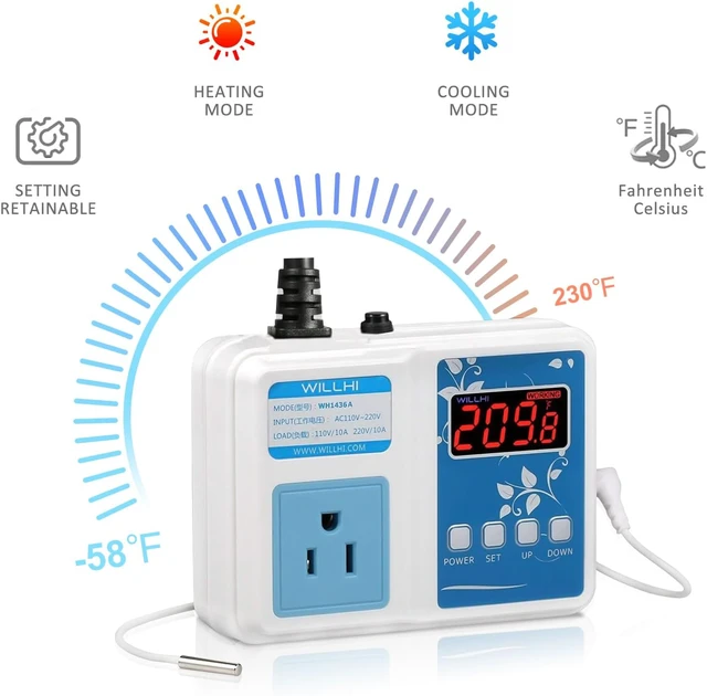 Alt view image 2 of 7 - WH1436A 10A Temperature Controller 110V