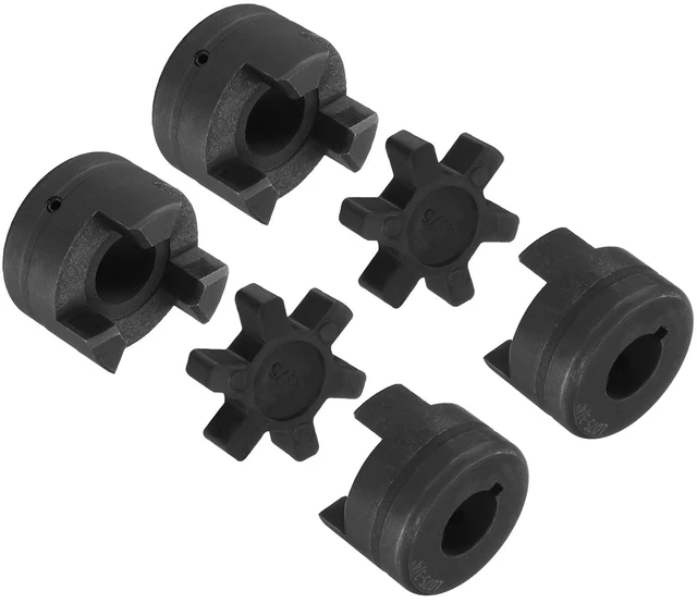 Main image of 2 Pcs 3/4" to 3/4" L075 Flexible 3-Piece L-Jaw Coupling Coupler Set & Buna-N NBR Rubber Spider for Log Splitter Hybrid Equipment