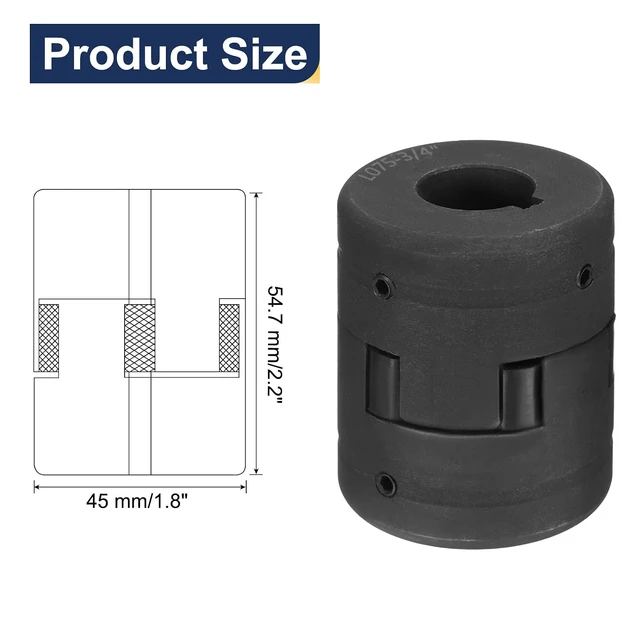 Alt view image 2 of 5 - 2 Pcs 3/4" to 3/4" L075 Flexible 3-Piece L-Jaw Coupling Coupler Set & Buna-N NBR Rubber Spider for Log Splitter Hybrid Equipment