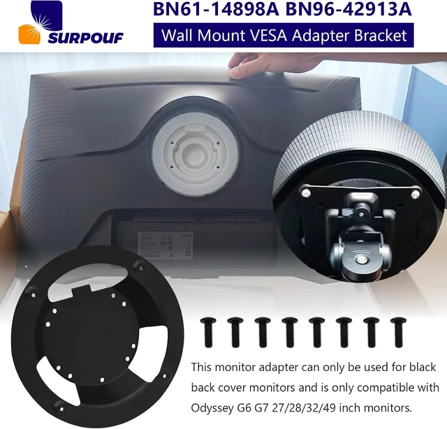 Alt view image 5 of 7 - BN61-14898A BN96-42913A Wall Mount VESA Adapter Bracket for Odyssey G6 G7 27/28/32/49'' Monitor C49HG90DM C49J890DK C49RG90SS S49A950UI C32G75TQS C32HG70QQ S32BG650E S32BG652E S32BG654E
