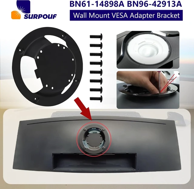 Alt view image 7 of 7 - BN61-14898A BN96-42913A Wall Mount VESA Adapter Bracket for Odyssey G6 G7 27/28/32/49'' Monitor C49HG90DM C49J890DK C49RG90SS S49A950UI C32G75TQS C32HG70QQ S32BG650E S32BG652E S32BG654E