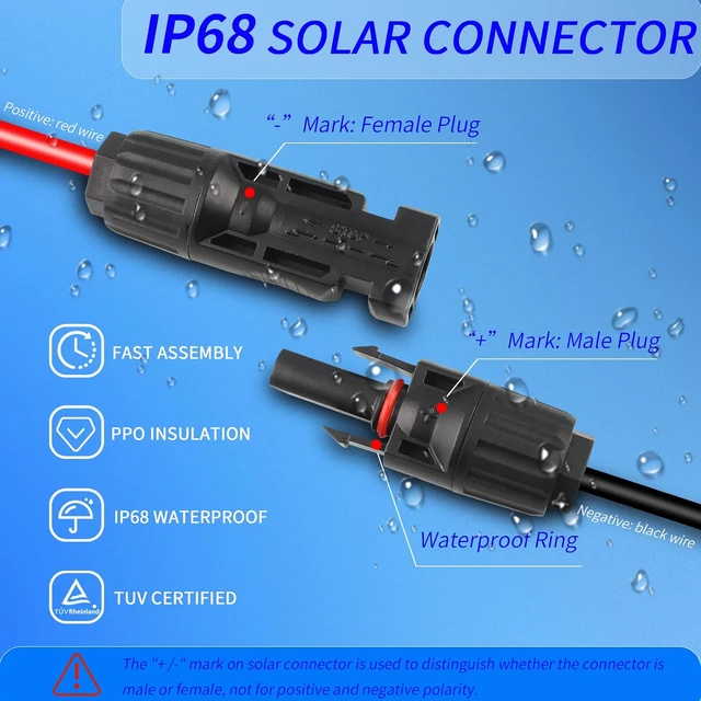 Alt view image 2 of 6 - Solar Cable Entry Gland with 10Ft 10AWG Solar Extension Cable,Through RV Roof Solar Entry Housing mc4 for Waterproof Solar Junction Box on Rv,Boat,Camper,Van