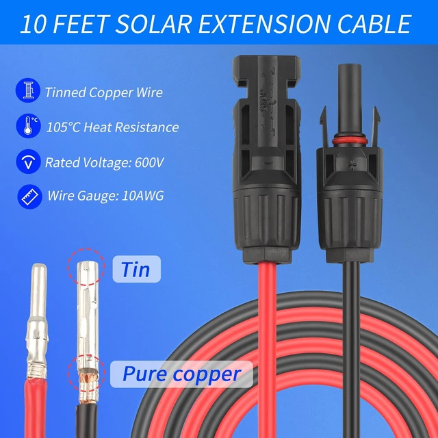 Alt view image 3 of 6 - Solar Cable Entry Gland with 10Ft 10AWG Solar Extension Cable,Through RV Roof Solar Entry Housing mc4 for Waterproof Solar Junction Box on Rv,Boat,Camper,Van