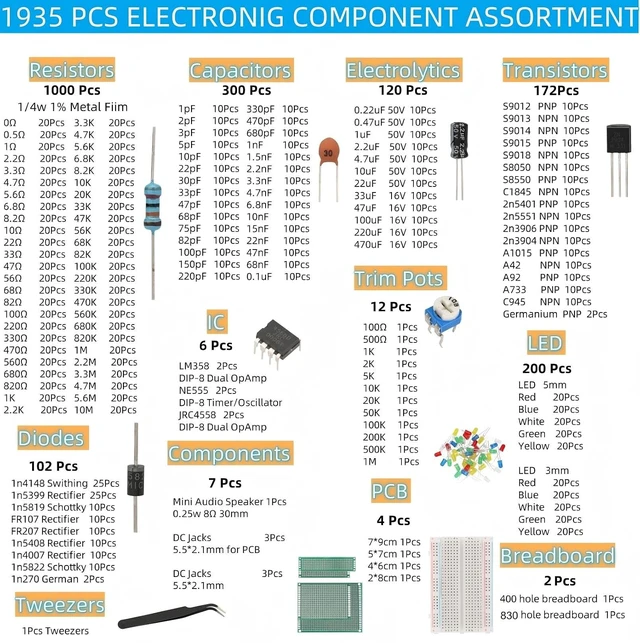 Alt view image 2 of 7 - 1995Pcs Electronic Component Kit Compatible with for UNO R3