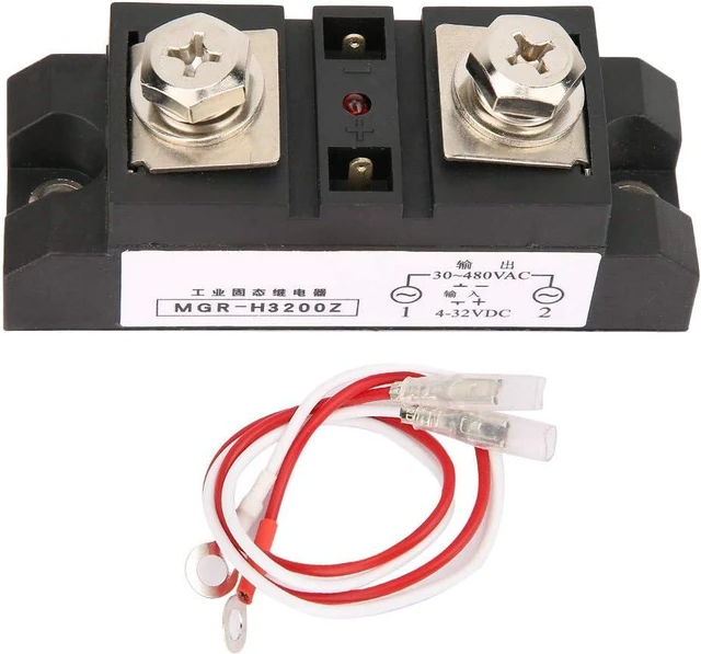 Alt view image 2 of 7 - 200A Industrial Solid State Relay, High Switching Speed Noiseless Industrial Solid State Relay Relay DC Control AC SSR Anti Vibration for Petrochemical Equipment
