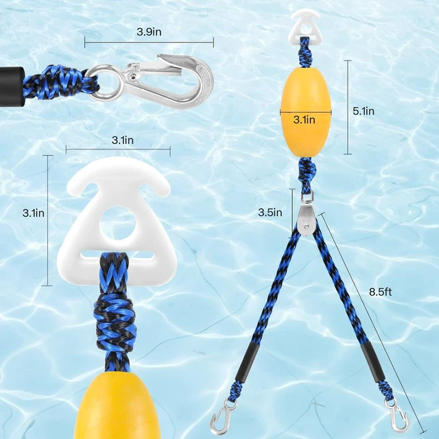 Alt view image 2 of 7 - Heavy Duty Boat Tow Harness for Tubing, Water Sports Tow Rope for Boat Towables & Tubes, Self Centering Tow Harness Line for Boat, Jet Ski, Pontoon,Wakeboarding