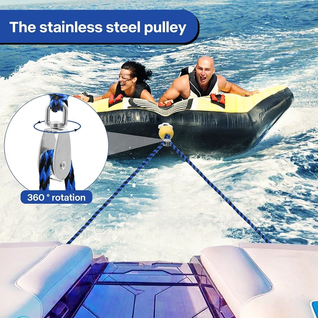 Alt view image 7 of 7 - Heavy Duty Boat Tow Harness for Tubing, Water Sports Tow Rope for Boat Towables & Tubes, Self Centering Tow Harness Line for Boat, Jet Ski, Pontoon,Wakeboarding