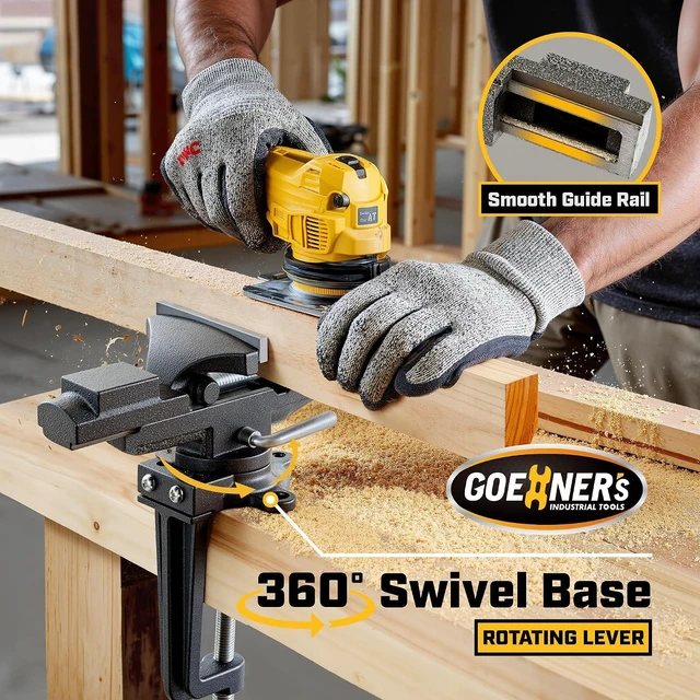 Alt view image 4 of 7 - 2-In-1 Table Vise 3.3" Bench Clamp, 360° Swivel Vise for Workbench