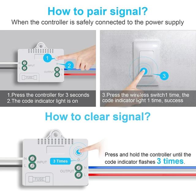 Alt view image 7 of 7 - Kinetic Wireless Light Switch and Receiver Kit, 330ft Remote Control
