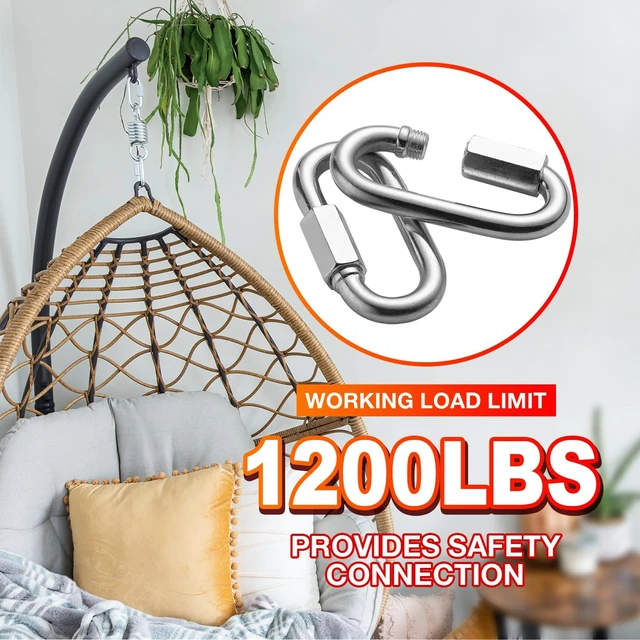 Alt view image 5 of 7 - 40Pack Heavy Duty Chain Links 5/16 Quick Link Locking Carabiners Clip M8
