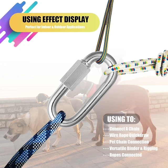 Alt view image 6 of 7 - 40Pack Heavy Duty Chain Links 5/16 Quick Link Locking Carabiners Clip M8