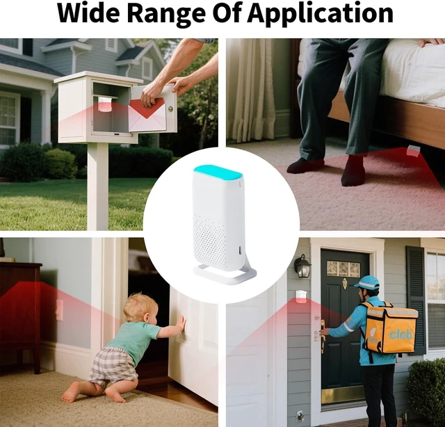 Alt view image 6 of 7 - Bed Sensor Alarm and Fall Prevention for Elderly, Motion Sensor Alert System with 58 Melody/LED/Vibration Mode, for Patients Seniors Elderly Monitoring at Home