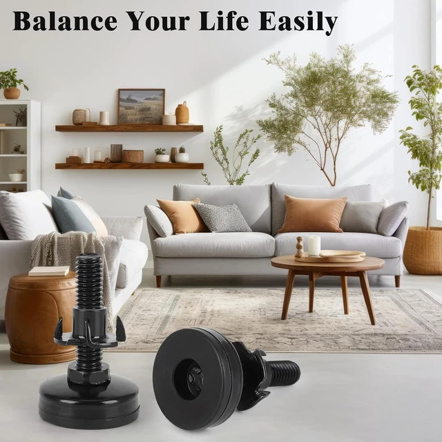 Alt view image 7 of 7 - 40 Pcs Adjustable Leveling Feet with T-Nut Kit, 3/8-16 Thread Furniture Levelers