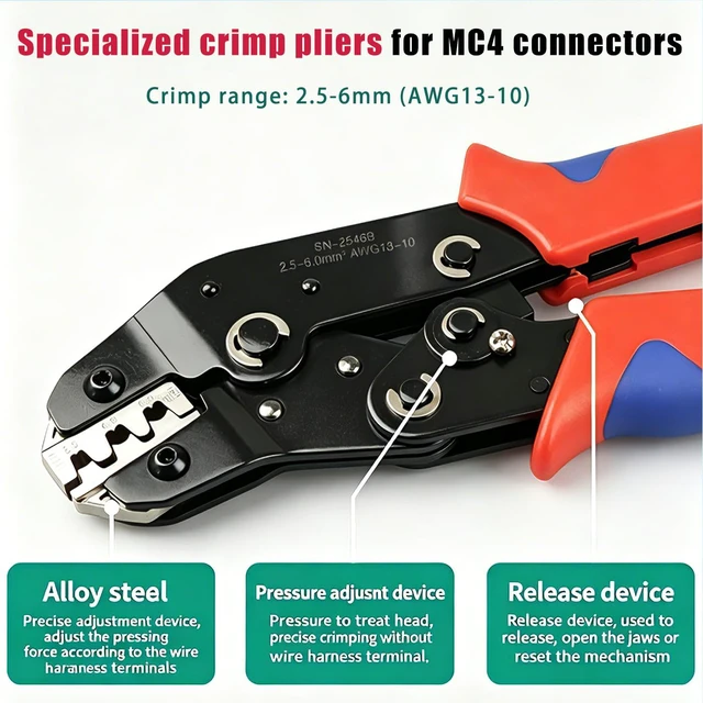 Alt view image 3 of 7 - 24Pairs Solar Panel Connector with Crimping Tool and Wire Stripper