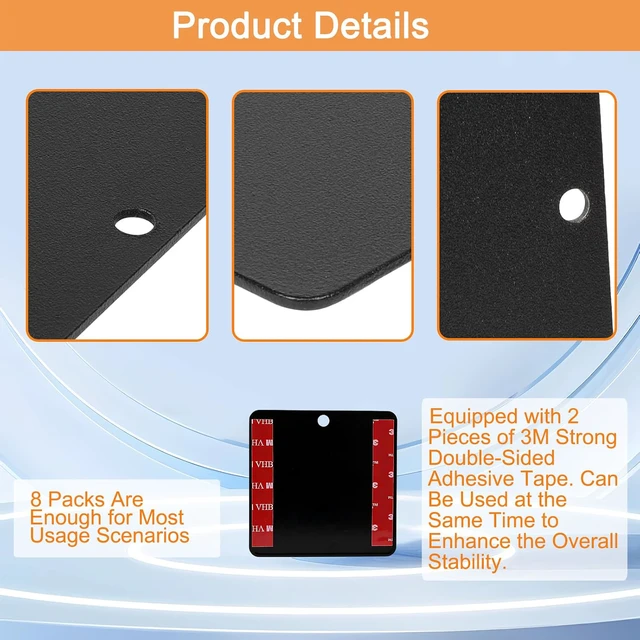 Alt view image 5 of 5 - Self-Adhesive Magnetic Mount Pad for Aluminum Cabs,Ideal for Spot Light/Strobe Beacon/Magnetic Antenna/Light Bar,Durable Black Powdercoat,8 Pack