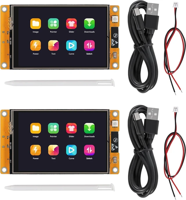 Main image of 2Pcs 3.5" LCD Display Screen ESP32 Development Board 320X480 Resolution ESP32-WROOM-32 WiFi Smart Display Screen 3.5inch OLED TFT Module Resistive Touch for IDE,ESP IDE,Micropython and Mixly