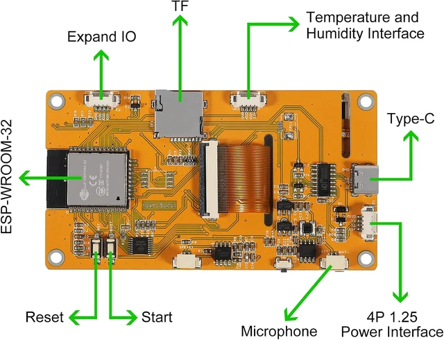 Alt view image 3 of 7 - 2Pcs 3.5" LCD Display Screen ESP32 Development Board 320X480 Resolution ESP32-WROOM-32 WiFi Smart Display Screen 3.5inch OLED TFT Module Resistive Touch for IDE,ESP IDE,Micropython and Mixly