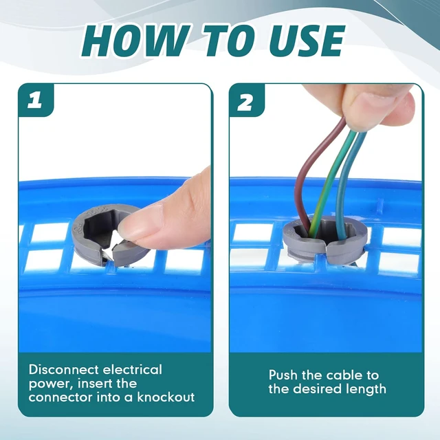 Alt view image 4 of 6 - 300 Pcs 3/8 in. - 1/2 in. Push in Cable Connector Bulk