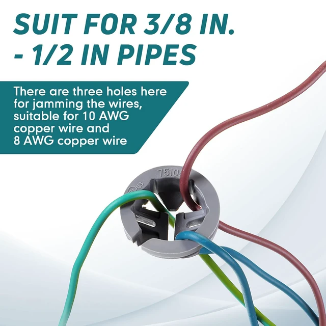 Alt view image 6 of 6 - 300 Pcs 3/8 in. - 1/2 in. Push in Cable Connector Bulk