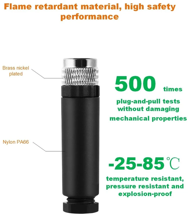Alt view image 2 of 5 - M8 3-Pin Male & Female Aviation Wire Connector, Waterproof IP67 Panel Mount Connector, 8mm Industrial Circular Sensor Interface, A-Coded, Durable for Outdoor Use, 8-Pack