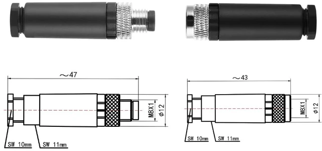 Alt view image 4 of 5 - M8 3-Pin Male & Female Aviation Wire Connector, Waterproof IP67 Panel Mount Connector, 8mm Industrial Circular Sensor Interface, A-Coded, Durable for Outdoor Use, 8-Pack