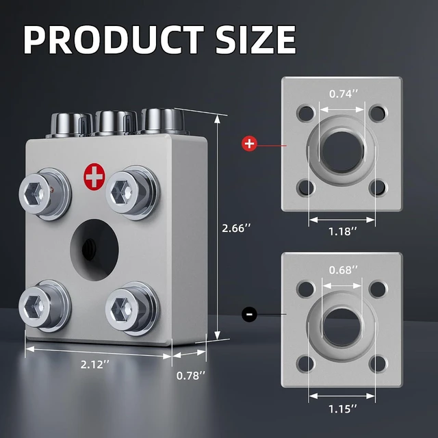 Alt view image 3 of 7 - Heavy Duty Battery Terminal Connectors 12Way Positive Negative Set
