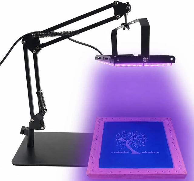 Main image of 96 LEDs UV Exposure Unit for Screen Printing, 395nm UV Exposure Light for Photo Emulsion, Cyanotype and Resin, Adjustable Stand, Aluminum Housing, Grounded 3-Prong Plug