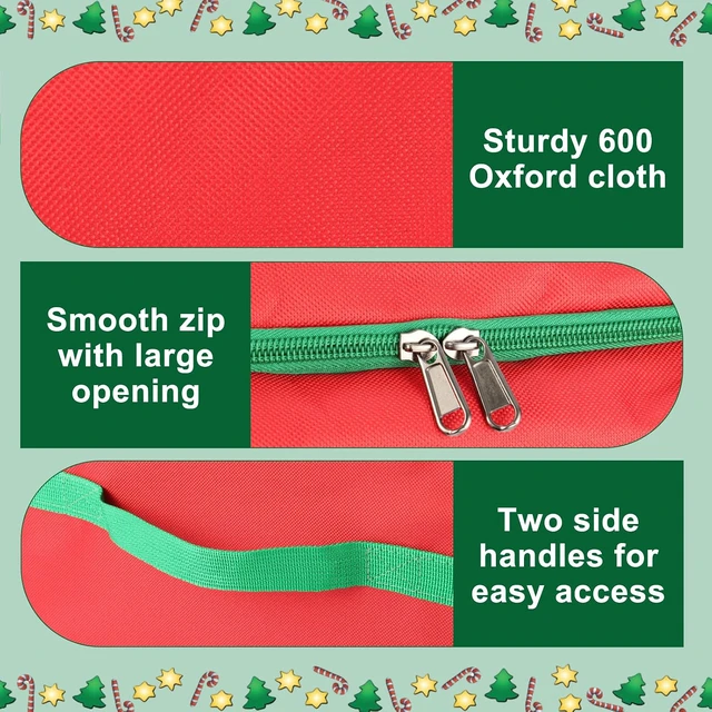 Alt view image 3 of 7 - Christmas Light Storage Bag with Reels- Holds up to 750ft of Mini Lights. 600D Zipper Bag & Container for Holiday Xmas Lights. A Classic Storage Solution!(2, RED)