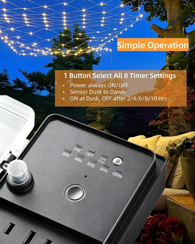 Alt view image 2 of 7 - Outdoor Power Stake Timer with Photocell, Dusk to Dawn