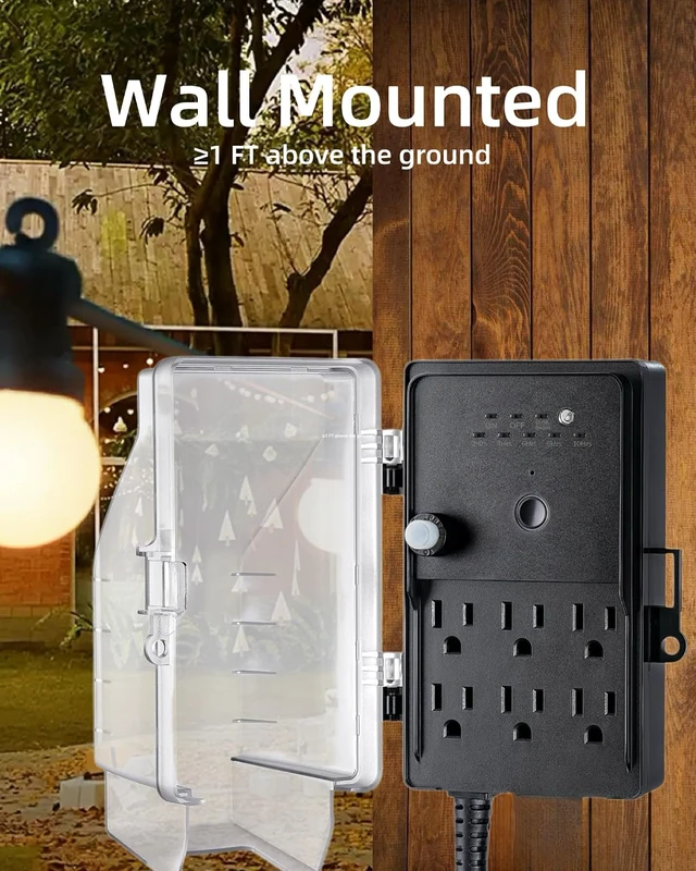Alt view image 5 of 7 - Outdoor Power Stake Timer with Photocell, Dusk to Dawn