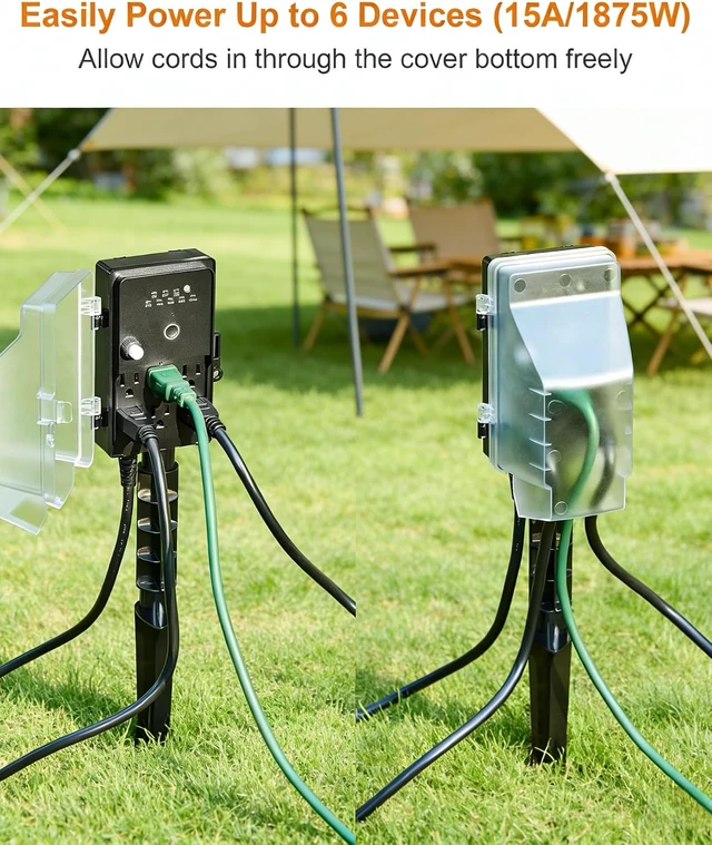 Alt view image 6 of 7 - Outdoor Power Stake Timer with Photocell, Dusk to Dawn