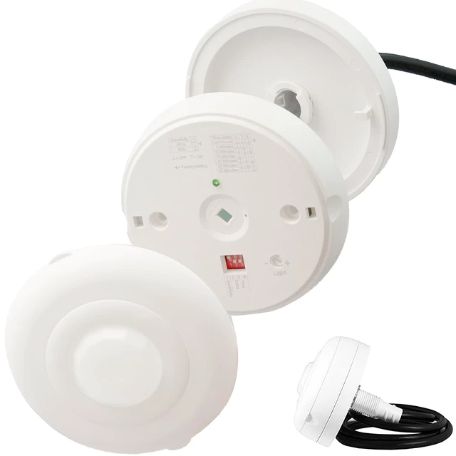 Alt view image 2 of 7 - MPC-52V PIR Ceiling Sensor, Ceiling Occupancy Sensor, Ceiling Light Sensor, Occupancy Sensor, Commercial Grade 360 Degree FOV, 800 Sq. Ft Coverage, 120-277VAC, White