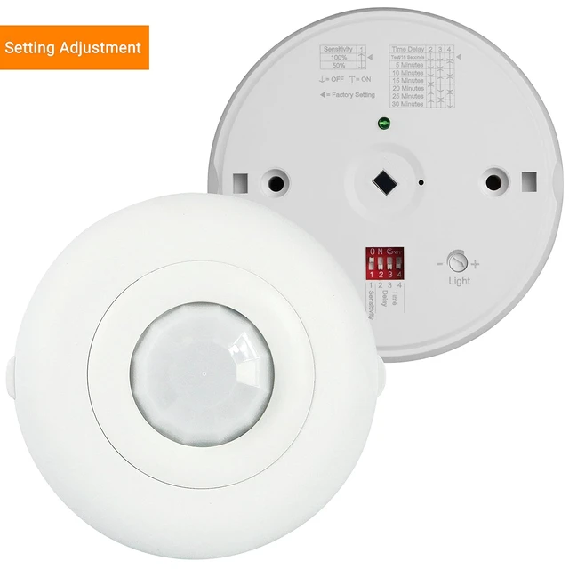 Alt view image 3 of 7 - MPC-52V PIR Ceiling Sensor, Ceiling Occupancy Sensor, Ceiling Light Sensor, Occupancy Sensor, Commercial Grade 360 Degree FOV, 800 Sq. Ft Coverage, 120-277VAC, White