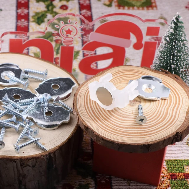 Alt view image 3 of 7 - 50Pcs Extra Strong Magnetic Christmas Light Clips, with Iron Sheet and Screws to Hold The Magnet Clips for Hanging Christmas Lighting