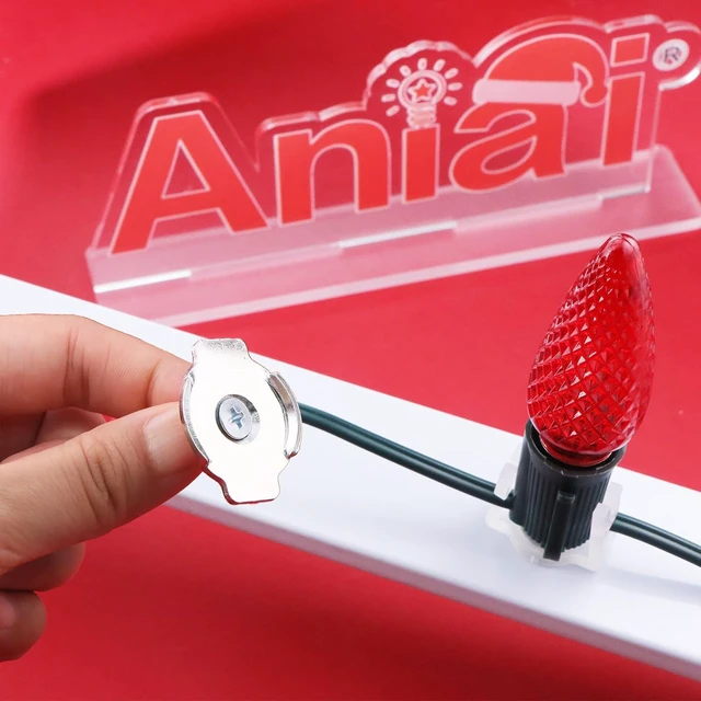 Alt view image 5 of 7 - 50Pcs Extra Strong Magnetic Christmas Light Clips, with Iron Sheet and Screws to Hold The Magnet Clips for Hanging Christmas Lighting