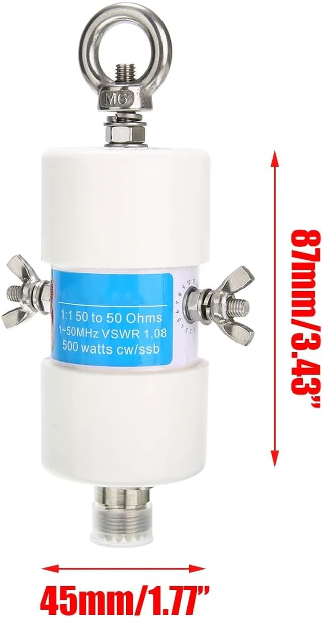 Alt view image 2 of 5 - 1pc Universal 1:1 Voltage Balun Waterproof HF Balun Voltage Balun for 160m-6m Bands 1.8-50MHz 500W Shortwave Antenna Balun
