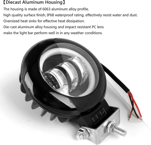 Alt view image 4 of 7 - 5 Inch Round LED Fog Lights, 60W Off Road LED Pod Lights