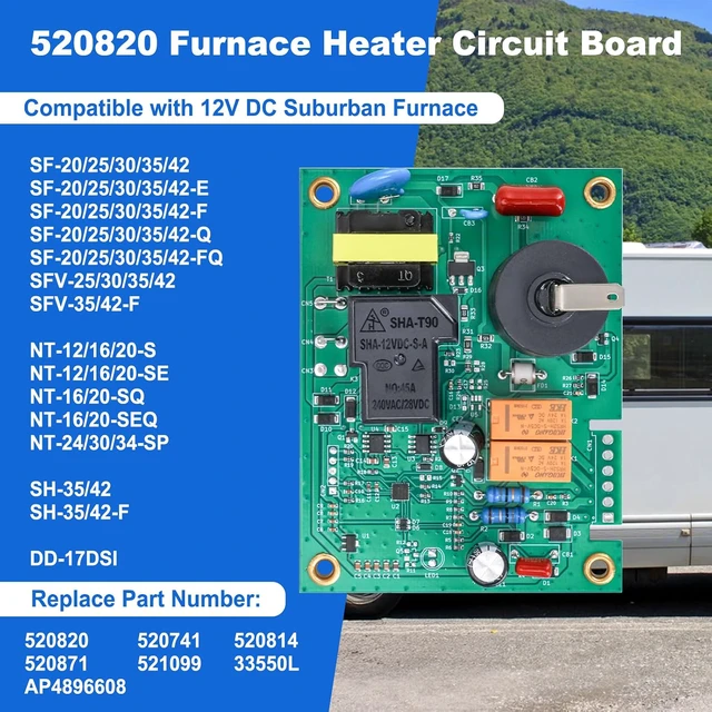 Alt view image 3 of 7 - 520820 RV Furnace Fan Control Ignition Circuit Board