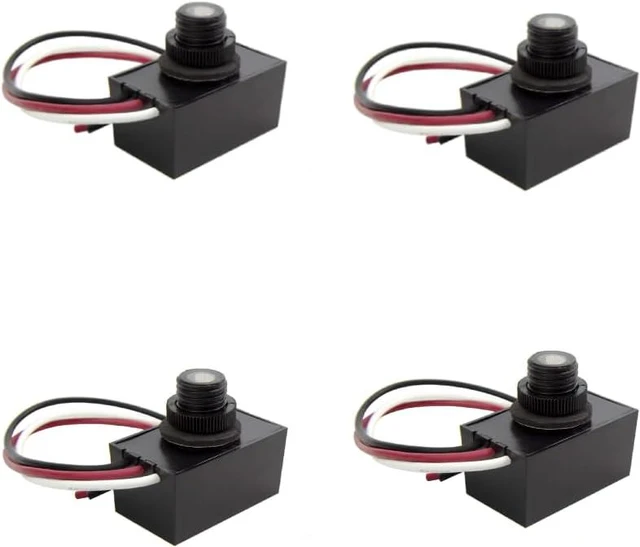 Main image of SPC-688 Dusk-to-Dawn Button Sensor for Outdoor Fixtures and Lamp Posts Auto Photocell Control, 120V, UL Listed, Black (Pack of 4)