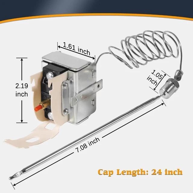Alt view image 3 of 7 - PP10084 High Limit Thermostat Switch for Pitco Fryer - 1/4" Thread MPT Stuff Box, 450°F/230°C Safety Rating, Ideal for VF35, MGII, SG14, 35C+, 45C+, 18S, 18, E500D Models
