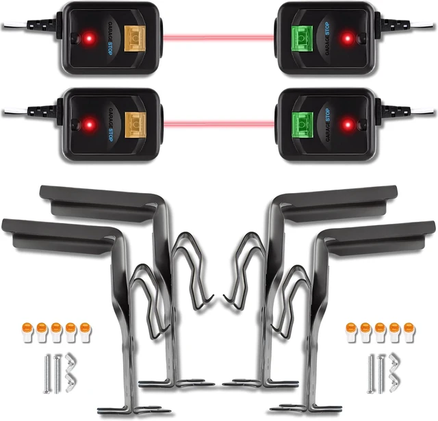 Main image of 2X 820CB Wired Safety Sensor Eyes Brackets Kit, Compatible with Liftmaster Sears Craftsman Chamberlain Garage Door Openers After 1997, Replacement for 41A5034