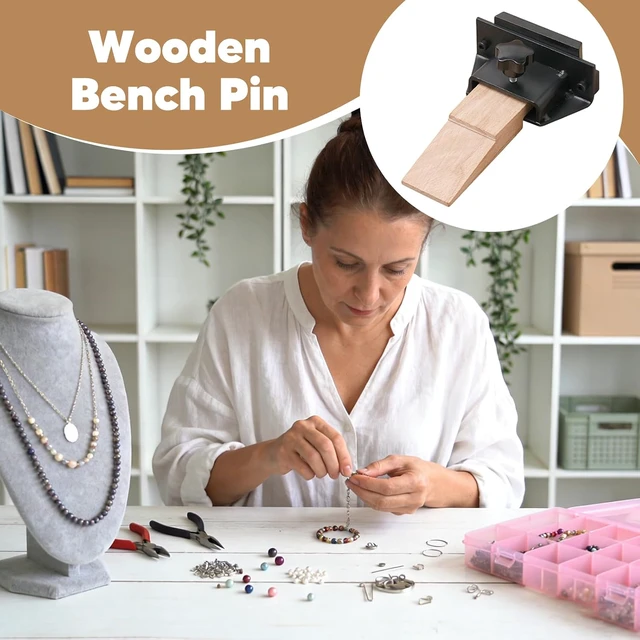 Alt view image 2 of 7 - Wooden Bench Pin Workbench Tool Portable Accessories Jewelry Bench Jewelry Making Tool for Cutting Filing DIY Finishing Drill