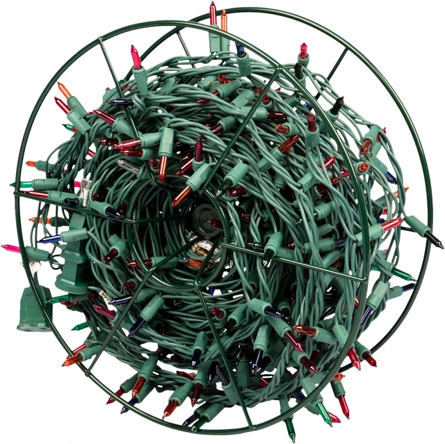 Alt view image 6 of 7 - Christmas Light Storage Reel 3 Pack w Zippered Carrying Bag Case- 12" XL Heavy Duty Metal Construction for Xmas Holiday Tree Lights, Wind up Extension Cords, Garland- Holiday Decoration Organizer
