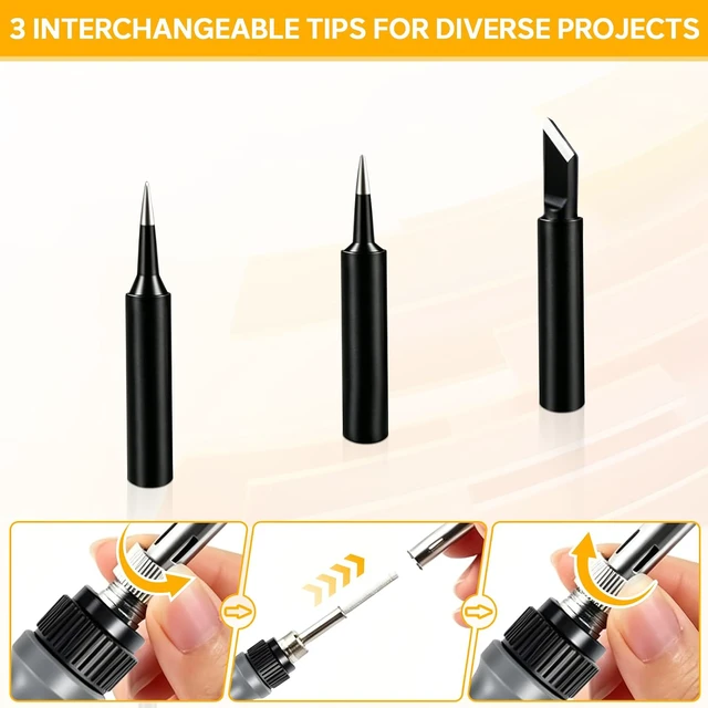 Alt view image 6 of 7 - Soldering Iron Kit, Fast Heating 100W Solder Iron Station with LCD Display, Magnifying Glass Helping Hands, 3 Tips, Tip Sleeve, Solder Wire, Tweezers, Brass Ball, Sponge,11.8x7.9 Silicone Mat